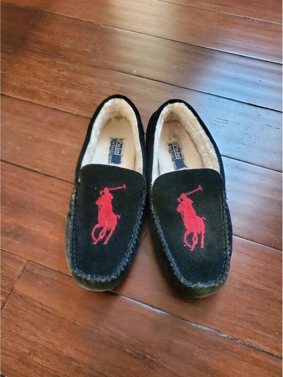Polo Ralph Lauren Black Wool Loafers with Red Logo main image 5
